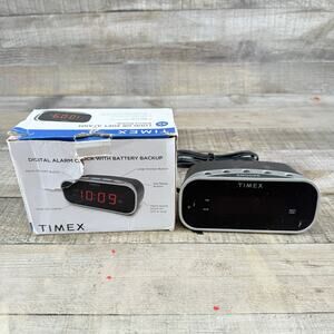 Timex Digital Alarm Clock With Battery Backup Model T121X Works